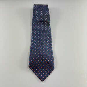 Robert Talbott Nordstrom Navy / Red Flowers Men's Tie 3 1/2" x 58" Vintage